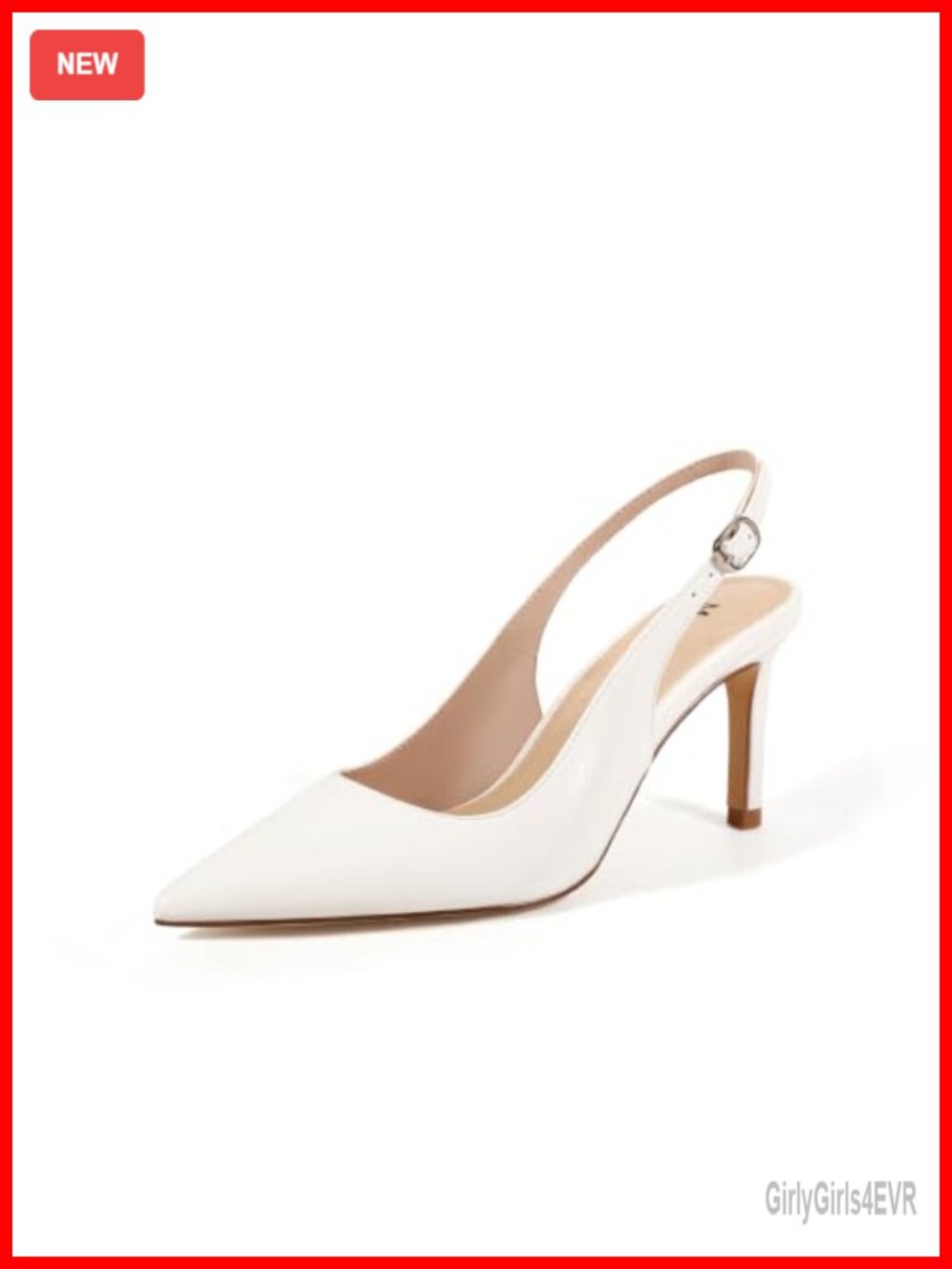 Women's Slingback Stiletto Pumps Pointed Toe Faux Leather Heels